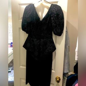 Velvet black and silver cocktail dress